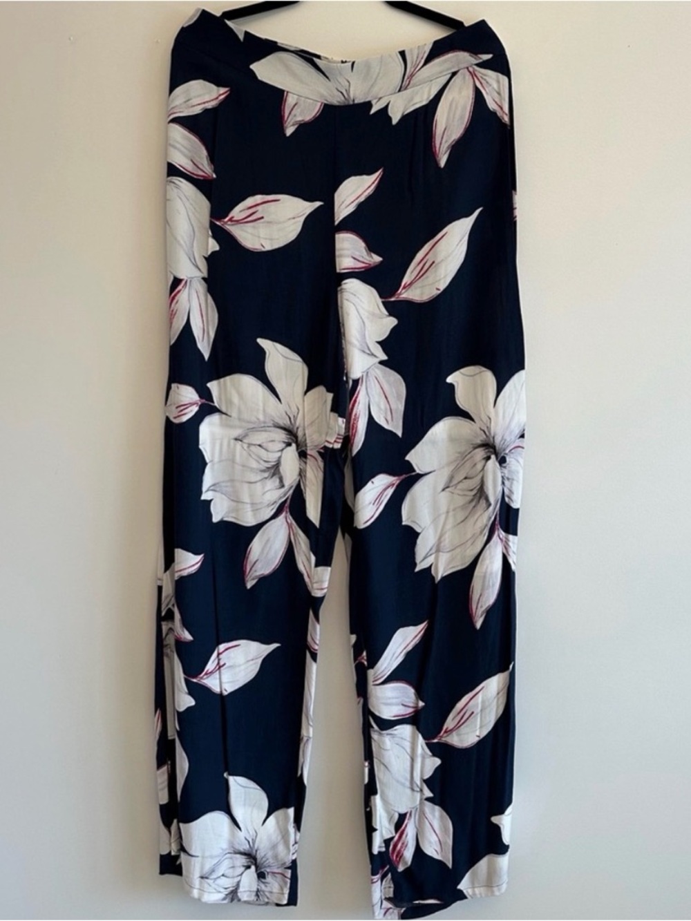 Dynamite Floral Wide Leg Pants S NWT | Heidi High Waist Palazzo Pants Navy Blue